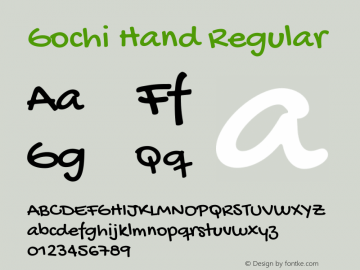 Gochi Hand Version 1.001 Font Sample