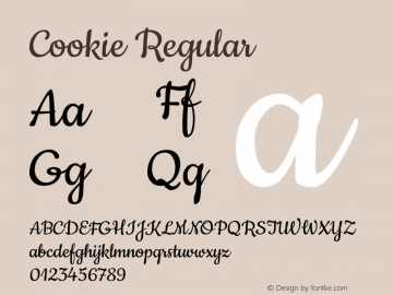 Cookie-Regular Version 1.004 Font Sample