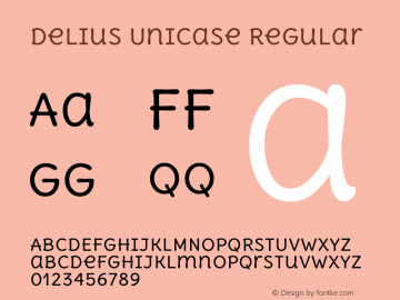 Delius Unicase Version 1.002 Font Sample