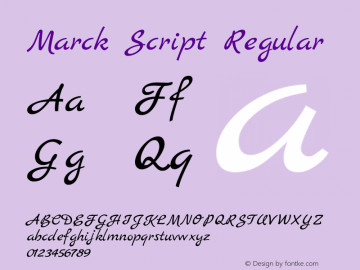 Marck Script Version 1.002 Font Sample