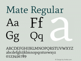 Mate-Regular Version 1.002 Font Sample