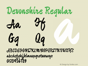 Devonshire-Regular Version 1.001 Font Sample