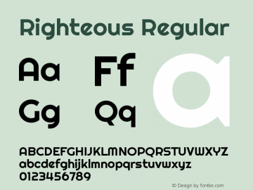 Righteous Version 1.000 Font Sample