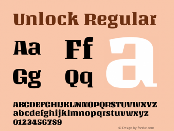 Unlock Regular Version 1.002 Font Sample