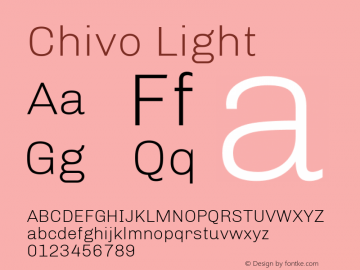 Chivo Light Version 1.007 Font Sample