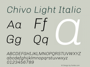 Chivo Light Italic Version 1.007图片样张