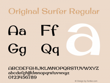 Original Surfer Version 1.001 Font Sample