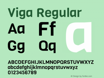 Viga-Regular Version 1.001 Font Sample