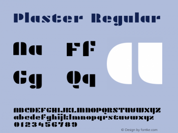 Plaster Version 1.007 Font Sample