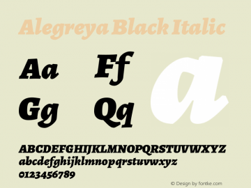 Alegreya Black Italic Version 2.003; ttfautohint (v1.6)图片样张