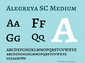 Alegreya SC Medium Version 2.003; ttfautohint (v1.6) Font Sample