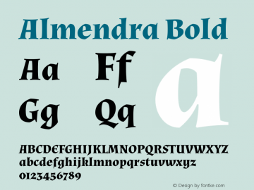 Almendra Bold Version 1.004图片样张