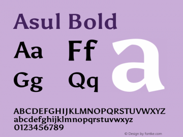 Asul Bold Version 1.002 Font Sample