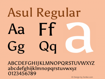 Asul Regular Version 1.002 Font Sample
