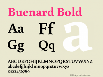Buenard Bold Version 1.002 2011 Font Sample