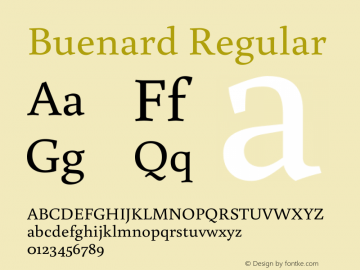 Buenard Regular Version 1.002 2011 Font Sample