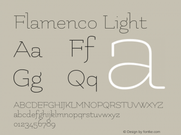 Flamenco Light Version 1.003 Font Sample