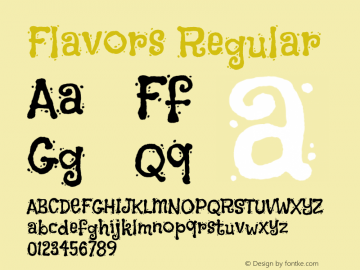 Flavors Regular Version 1.001 Font Sample