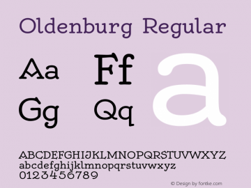 Oldenburg Version 1.001 Font Sample