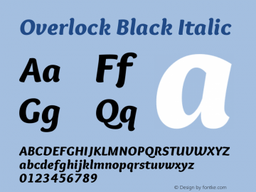 Overlock Black Italic Version 1.002 Font Sample