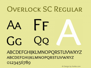 Overlock SC Version 1.001 Font Sample