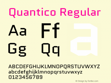 Quantico Version 2.002 Font Sample