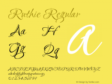 Ruthie Version 1.003 Font Sample