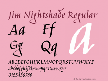 Jim Nightshade Version 1.000 Font Sample