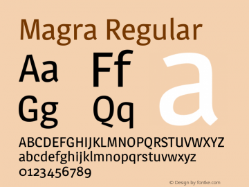 Magra Version 1.001 Font Sample