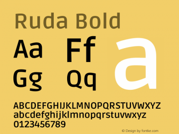 Ruda Bold Version 1.003 Font Sample