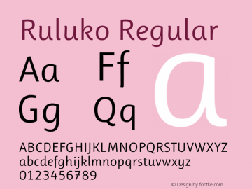 Ruluko Version 1.001 Font Sample