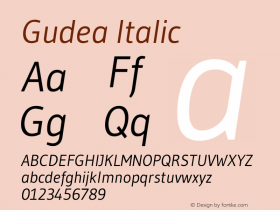 Gudea Italic Version 1.002图片样张