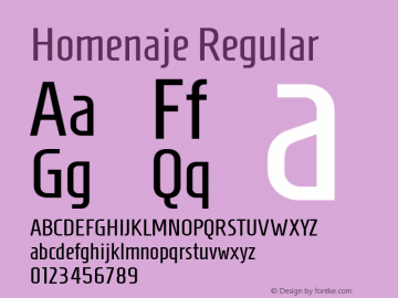 Homenaje Regular Version 1.100 Font Sample