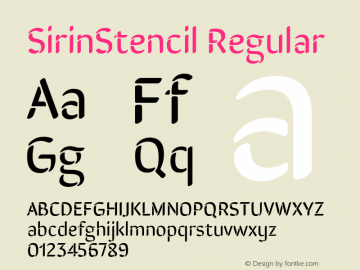 SirinStencil Version 1.002 Font Sample