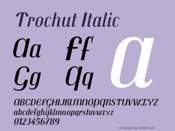 Trochut Italic Version 1.001图片样张