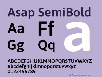 Asap SemiBold Version 2.000; ttfautohint (v1.8) Font Sample