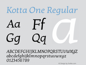 Kotta One Version 1.001 Font Sample