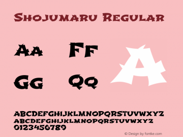 Shojumaru Version 1.001 Font Sample