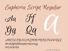 Euphoria Script Version 1.002 Font Sample