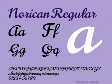 Norican Regular Version 1.001 Font Sample