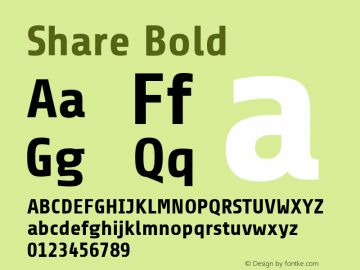 Share Bold Version 1.002 Font Sample