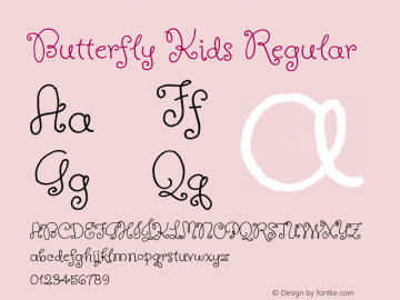 Butterfly Kids Regular Version 1.001 Font Sample