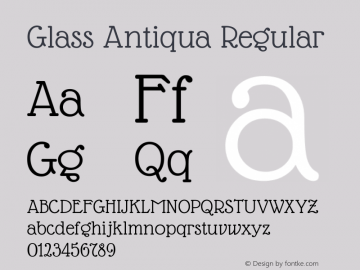 Glass Antiqua 1.001 Font Sample