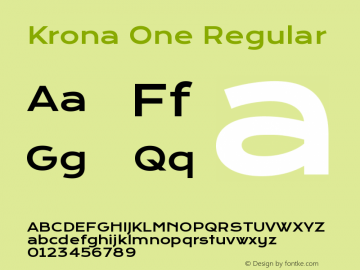 Krona One Version 1.003 Font Sample