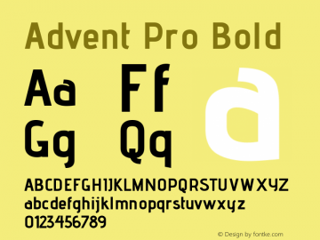 Advent Pro Bold Version 2.002图片样张