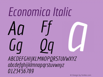 Economica Italic Version 1.100 Font Sample
