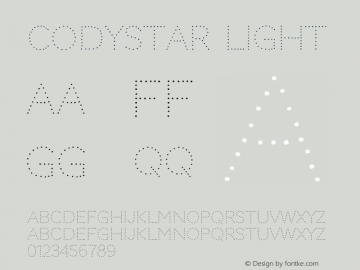 Codystar Light Version 1.000 Font Sample
