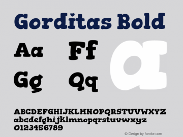 Gorditas Bold Version 001.001 Font Sample