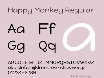 Happy Monkey Version 1.001 Font Sample
