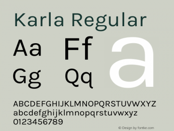 Karla Version 1.000 Font Sample